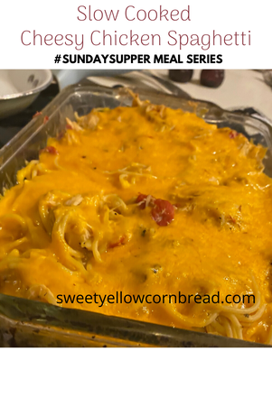 Slow Cooked Cheesy Chicken Spaghetti, A #SundaySupper Meal Series from Sweet Yellow Cornbread, Southern Lifestyle and Food Blog, Pat Downs, Southern Lifestyle and Food Blogger, Arkansas Lifestyle and Food Blogger