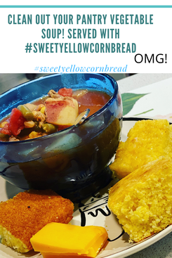 Clean Out Your Pantry Vegetable Beef Soup, with Sweet Yellow Cornbread, Pat Downs, Arkansas Food Blogger, Sweet Yellow Cornbread, Southern Lifestyle and Food Blog